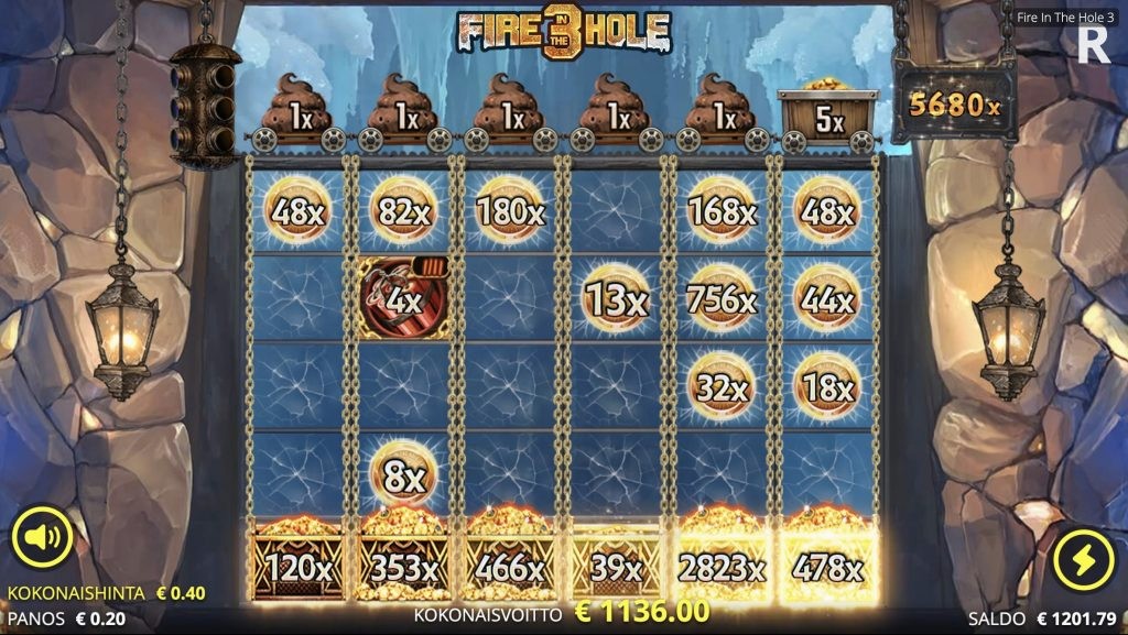 Lucky Wagon bonus round in Fire in the Hole 3 with Evil Dwarf modifier active